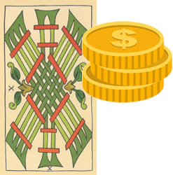 10 tarot wands money