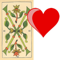 2 tarot wands love