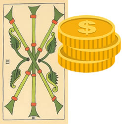 3 tarot wands money