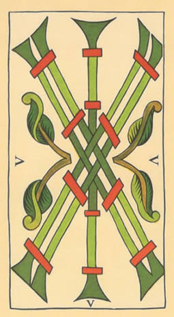 5 tarot wands