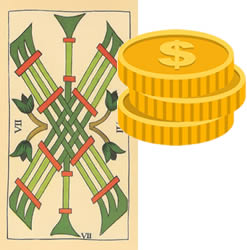 7 tarot wands money
