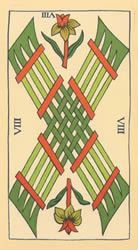 8 tarot wands reversed