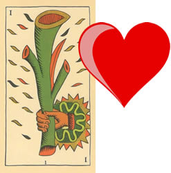 ace tarot wands love