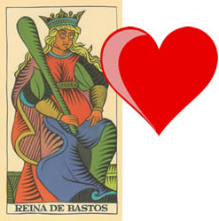 queen tarot wands love