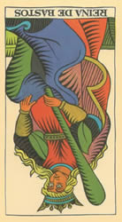 queen tarot wands reversed