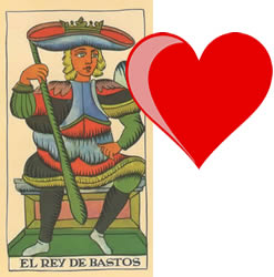 king tarot wands love