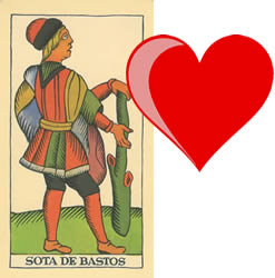 jack tarot wands love