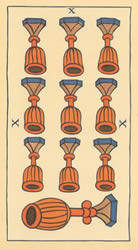 10 tarot cups reversed