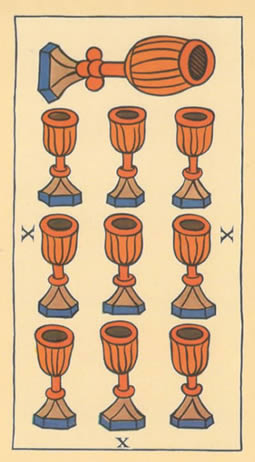 10 tarot cups