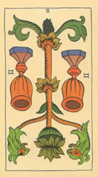 2 tarot cups reversed