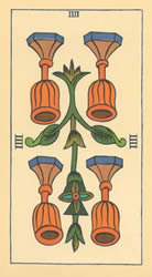 4 tarot cups reversed
