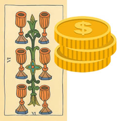 6 tarot cups money