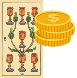 7 tarot cups money