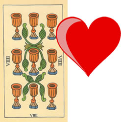 9 tarot cups love