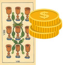 9 tarot cups money