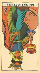queen tarot cups reversed