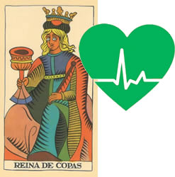 queen tarot cups health