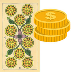 10 Tarot Coins money