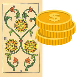 3 Tarot Coins money