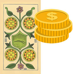 4 Tarot Coins money