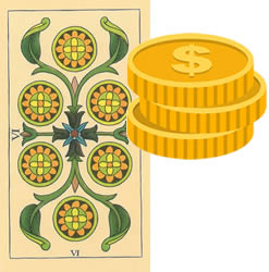 6 Tarot Coins money