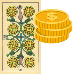 8 Tarot Coins money