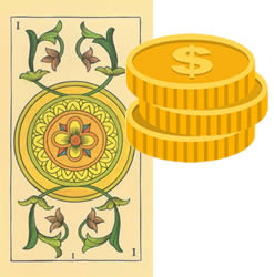 Ace Tarot Coins money